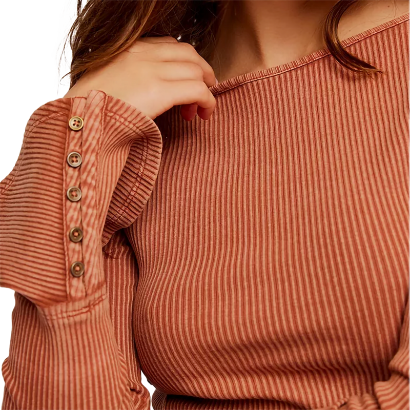 Women's Soul Sister Layering Top, Free People Women's Soul Sister Layering Top in Cedarwood cuff