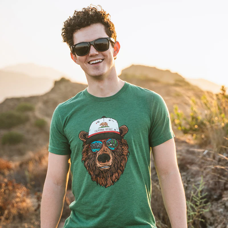 Men's Miami Vice CA Bear Tee, Wild Tribute Men's Miami Vice CA Bear Tee front