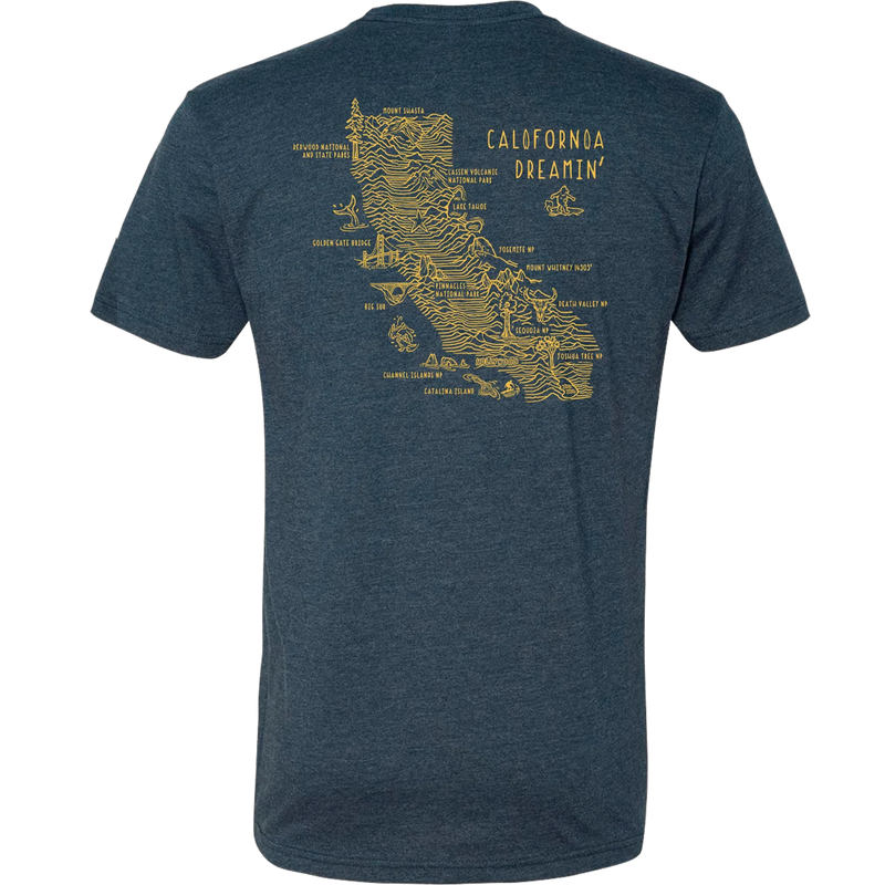 Men's California Topo Tee, Wild Tribute Men's California Topo Tee back