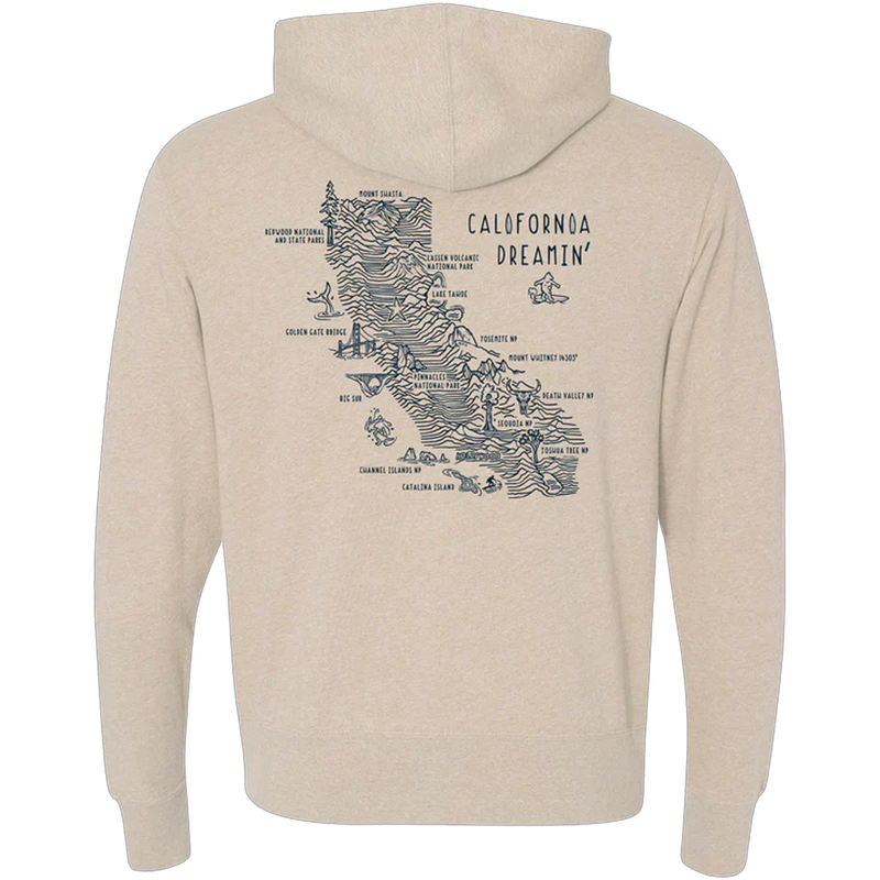 Men's California Topo Hoodie, Wild Tribute California Topo Hoodie back