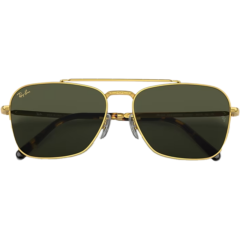 New Caravan, Ray Ban New Caravan in Gold/Green front folded