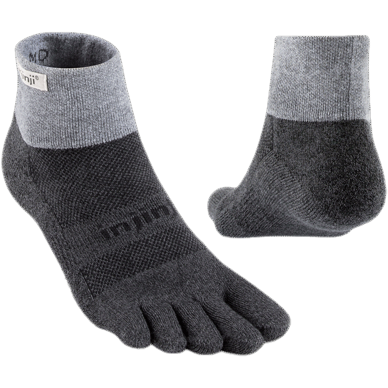 Trail Midweight Mini Crew, Injinji Trail Midweight Mini Crew in Granite front and back