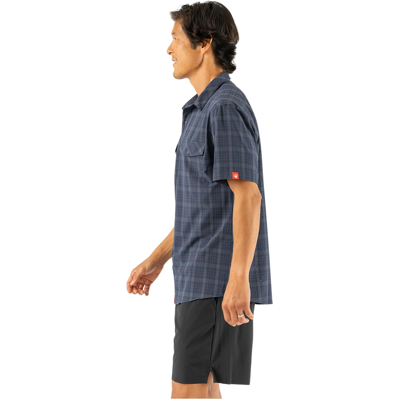 Men's High Country Short Sleeve, Rabbit High Country Short Sleeve in 412-Dress Blues Plaid left