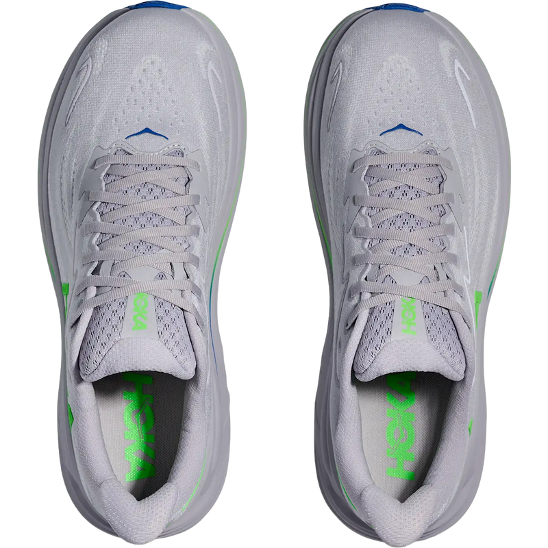 Men's Clifton 10, Hoka Men's Clifton 10 in AYNN-Ash Grey/Neon Green pair top