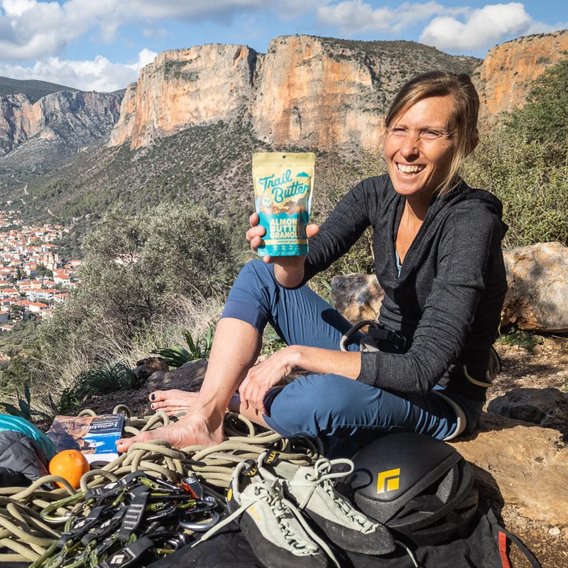 Lil' Crunch Almond Butter Granola, Trail Butter Lil Crunch 2.8 oz Almond Butter Granola in hand