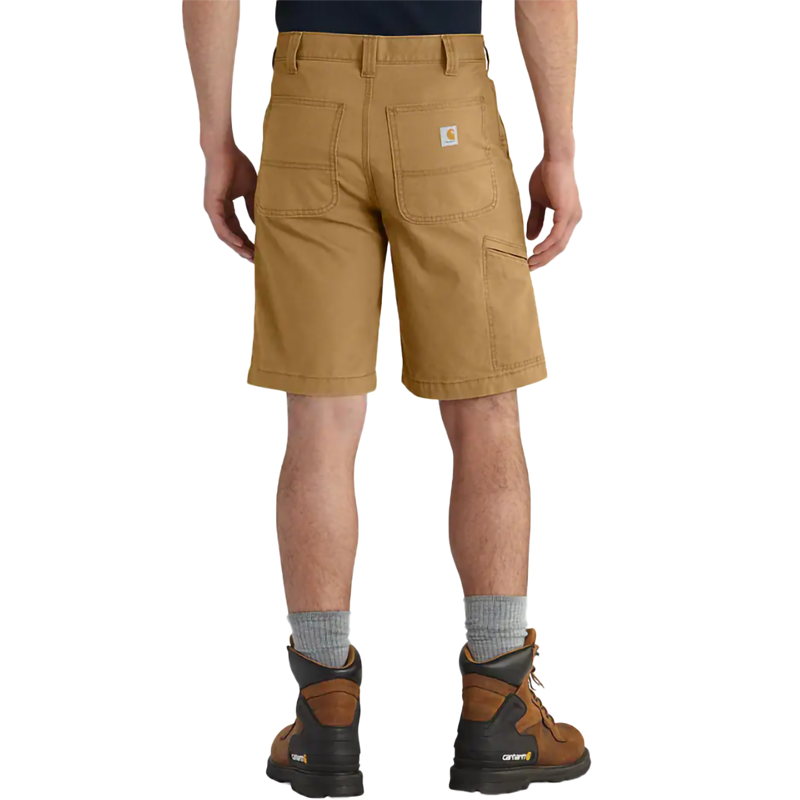 Men's Relaxed 10" Rugby Dungaree Short, Carhartt Rugged Flex Relaxed Fit Canvas Work Short in Hickory back