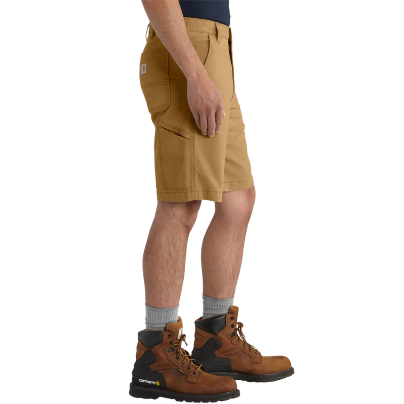 Men's Relaxed 10" Rugby Dungaree Short, Carhartt Rugged Flex Relaxed Fit Canvas Work Short in Hickory right