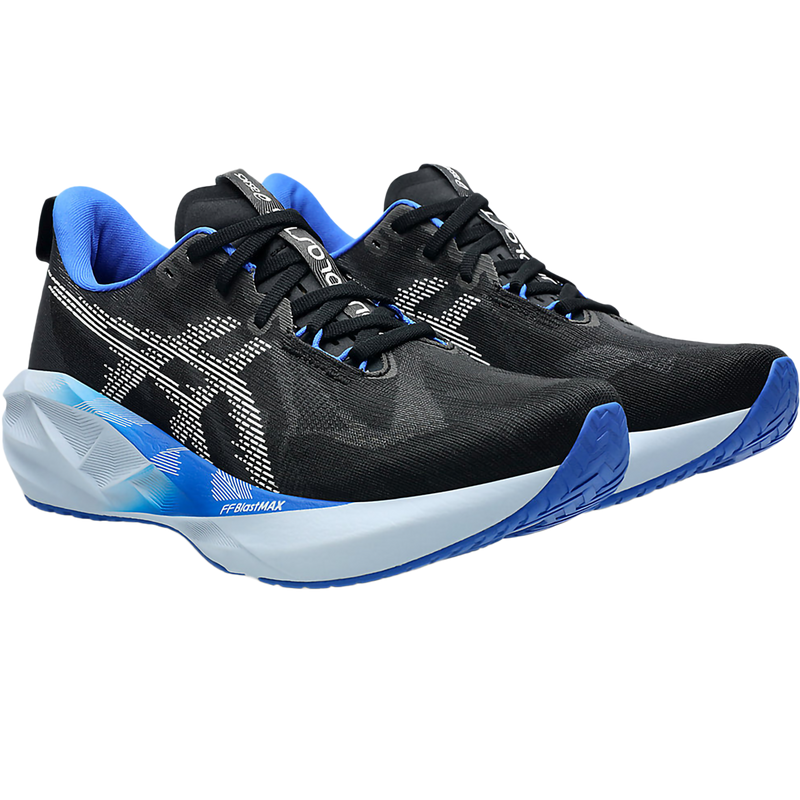 Men's NovaBlast 5, Asics Men's NovaBlast 5 in 001-Black/White pair front right
