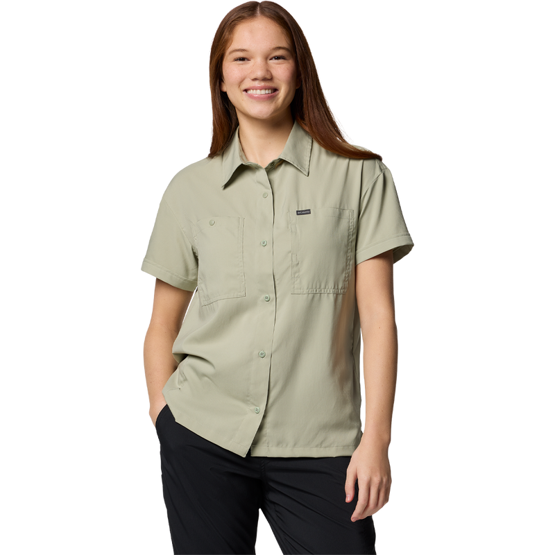 Women's Silver Ridge Utility Short Sleeve Shirt, Columbia Women's Silver Ridge Utility Short Sleeve Shirt in Safari