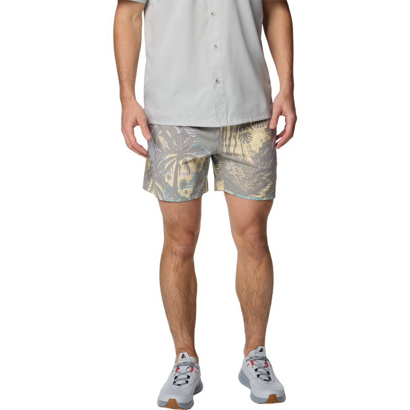 Men's PFG Rambler Print Water Short 8", Columbia Men's PFG Rambler Print Water Short 8" in Lemon Wash Tarpon Trek