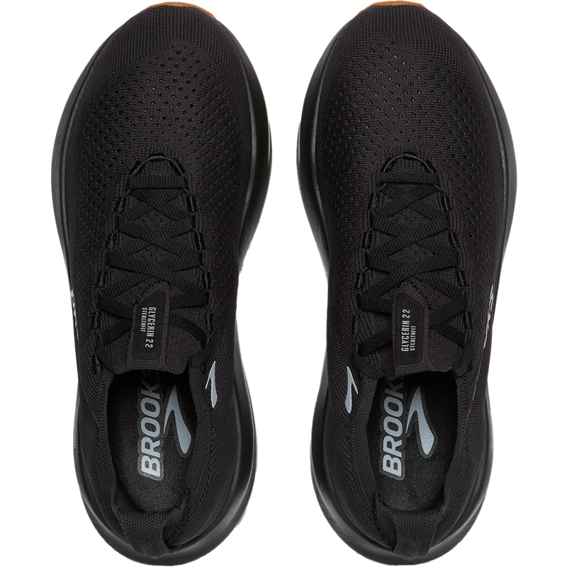 Men's Glycerin StealthFit 22, Brooks Men's Glycerin StealthFit 22 in 072-Black/Black pair top