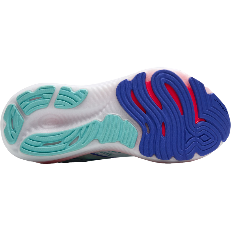 Women's Glycerin 22, Brooks Women's Glycerin 22 in 110-White/Limpet Shell/Blue bottom