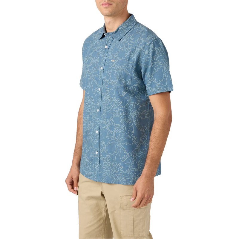 Men's OG Eco Print Standard, O'neill OG Eco Print Standard in AEG-Aegean Blue front left