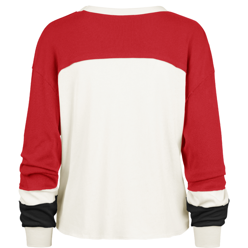 Women's 49ers Double Header Curve Toni Long Sleeve, 47 Brand Women's 49ers Double Header Curve Toni Long Sleeve back