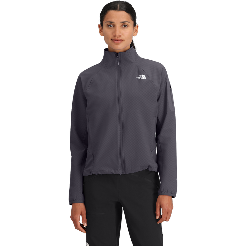 Women's Tek Approach Jacket, The North Face Women's Tek Approach Jacket in G5O-Endless Dusk on model