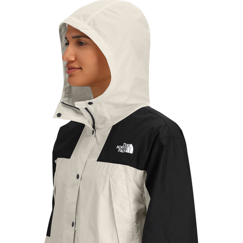 Women's Mountain Wind Jacket, The North Face Women's Mountain Wind Jacket in ROU-White Dune/TNF Black hood