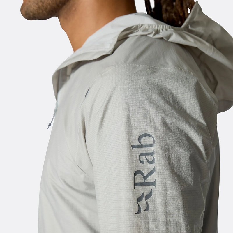 Men's Phantom Jacket, Rab Men's Phantom Jacket in LZN-Light Zinc left branding