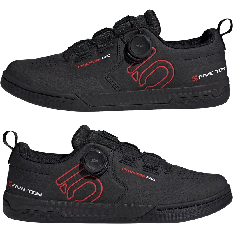 Freerider Pro Boa, Five Ten Freerider Pro Boa in Core Black/Red/Cloud White pair outside profile