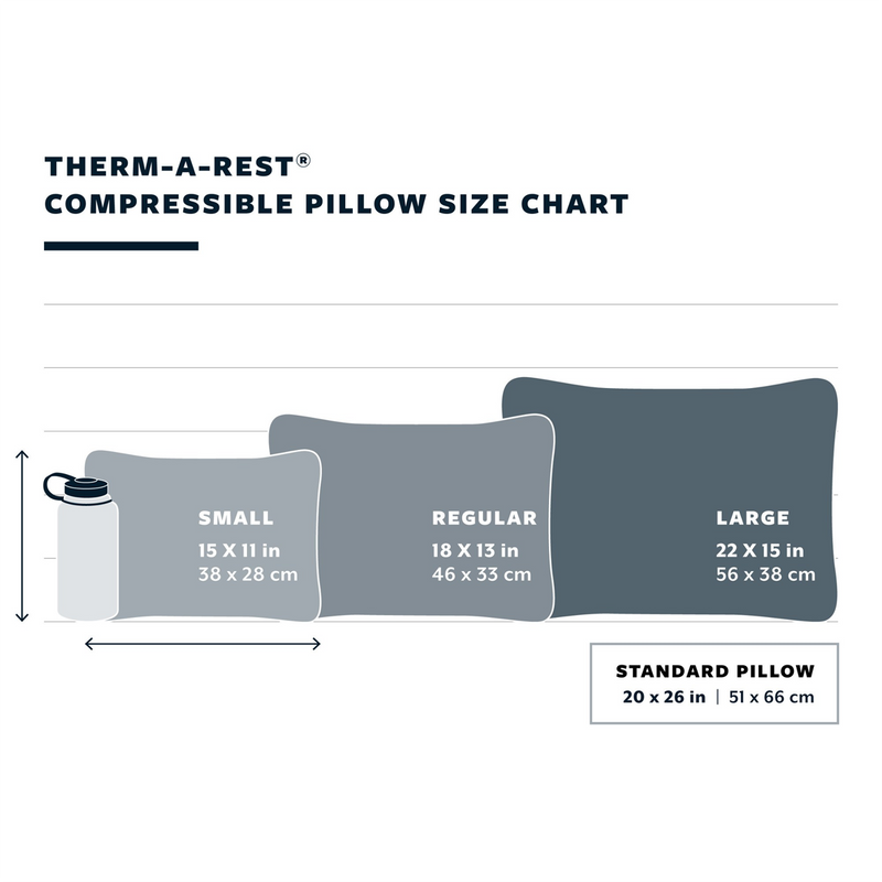 Compressible Pillow Cinch Large, Therm-a-Rest Compressible Pillow Cinch Large Size Chart