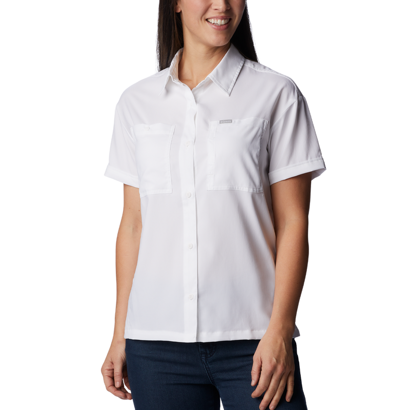 Women's Silver Ridge Utility Short Sleeve Shirt, Columbia Women's Silver Ridge Utility Short Sleeve Shirt in White