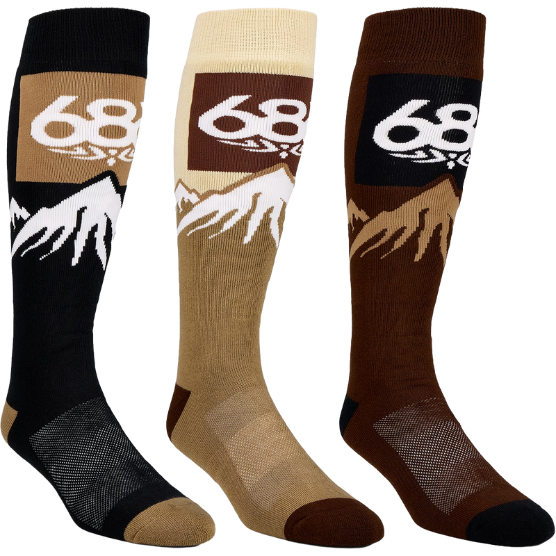 686 Men's Snow Caps Sock (3pk) in Assorted 2