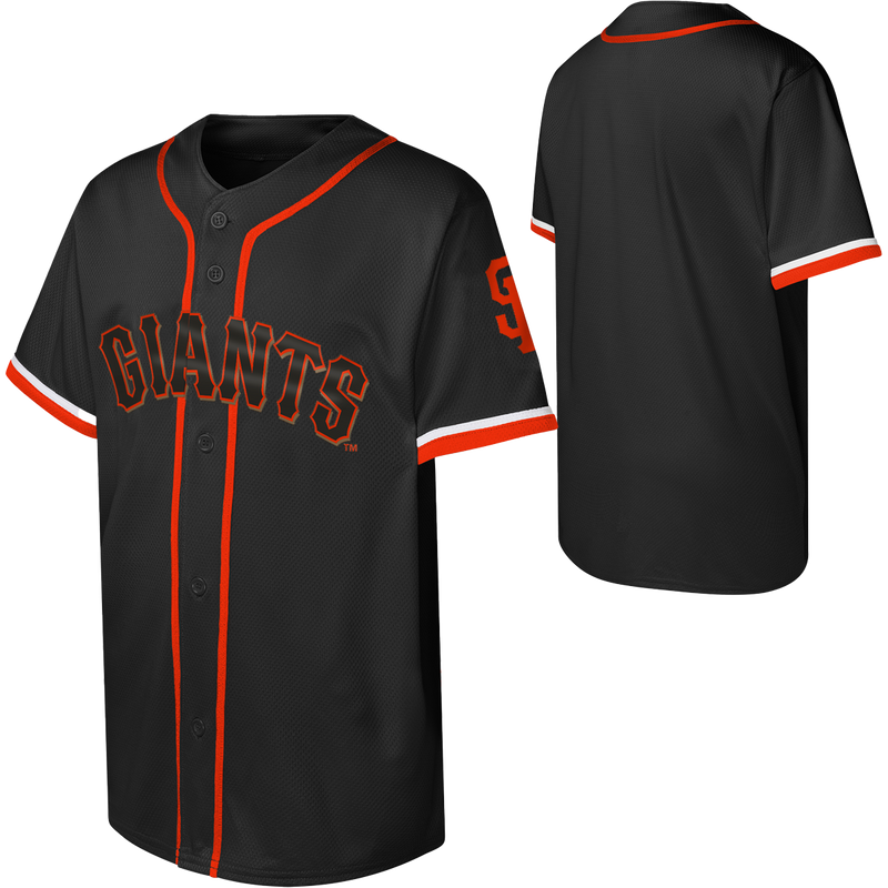 Youth Giants Fashion Baseball Jersey, Outerstuff  Youth Giants Fashion Baseball Jersey front and back
