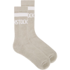 Birkenstock Cotton Crew Stripe Sock in Gray/White