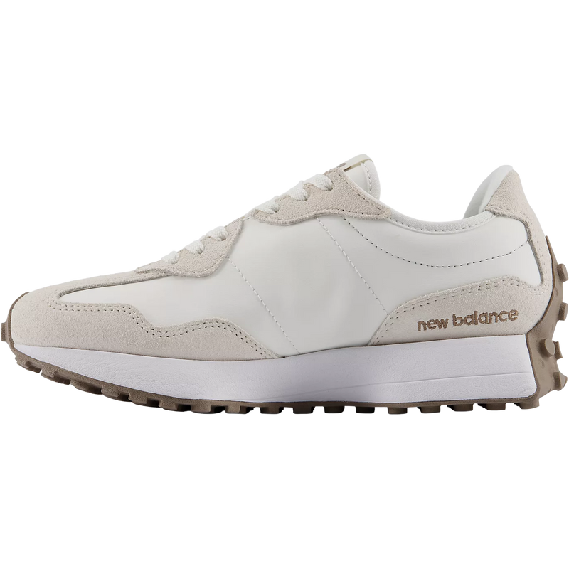 Women's NB 327, New Balance Women's NB 327 in Linen/Sea Salt/Mushroom inside profile right shoe