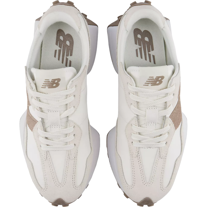 Women's NB 327, New Balance Women's NB 327 in Linen/Sea Salt/Mushroom pair top