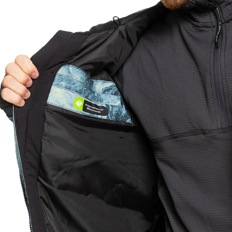 Men's Mission Print Insulated Jacket, Quiksilver Men's Mission Print Insulated Jacket stash pocket