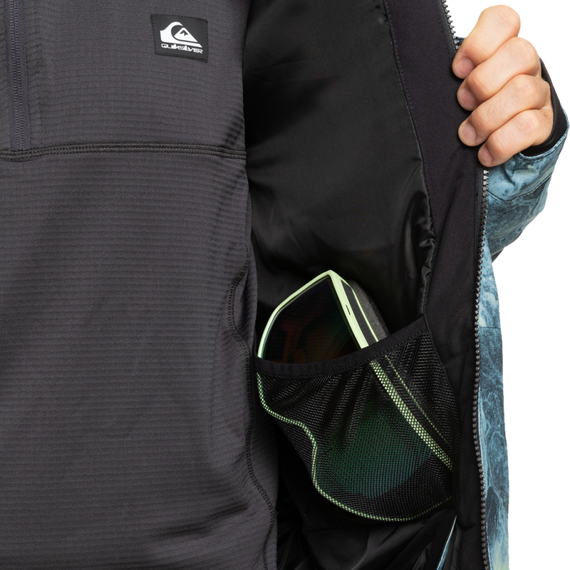 Men's Mission Print Insulated Jacket, Quiksilver Men's Mission Print Insulated Jacket goggle pocket