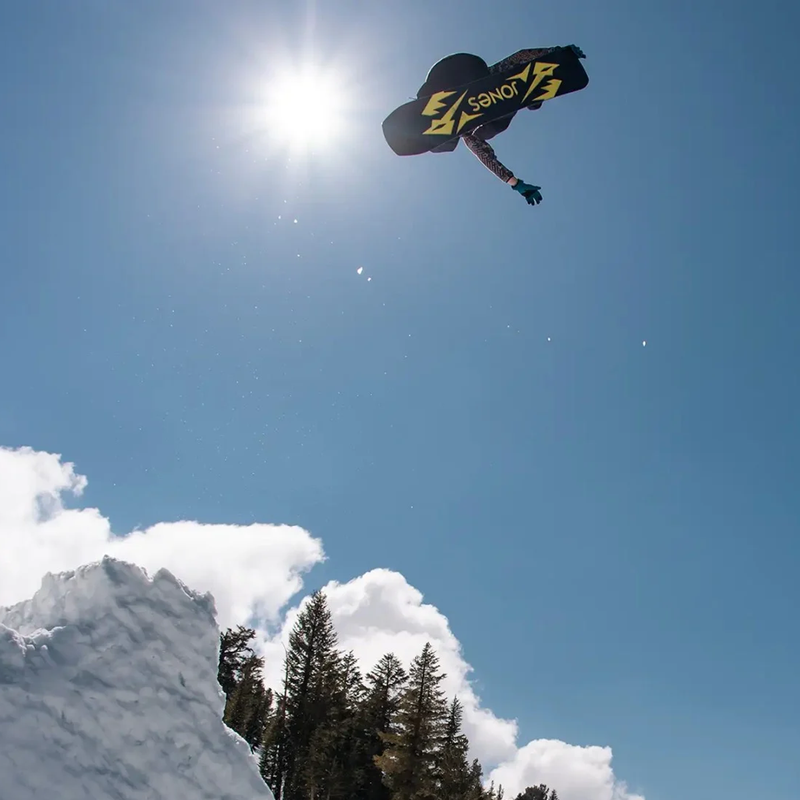 Mountain Twin, Jones Snowboards Mountain Twin with rider in air
