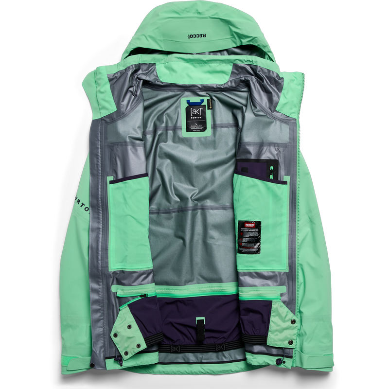 Burton Men's AK Hover Gore 3L Stretch Jacket unzipped internal pockets