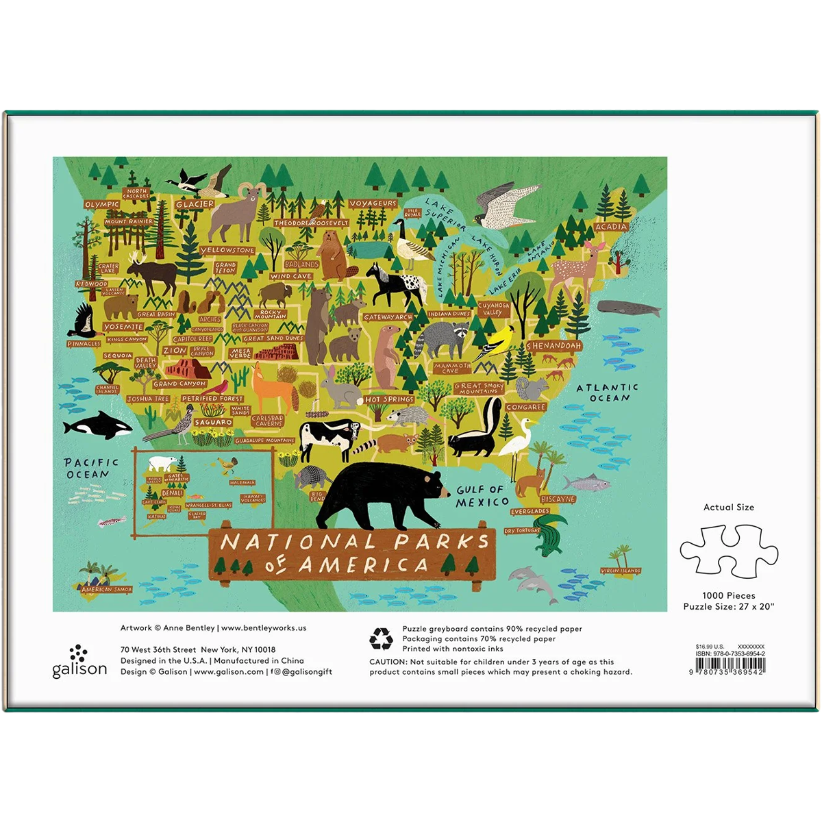 Galison National Parks of America 1000 Piece Puzzle alternate view