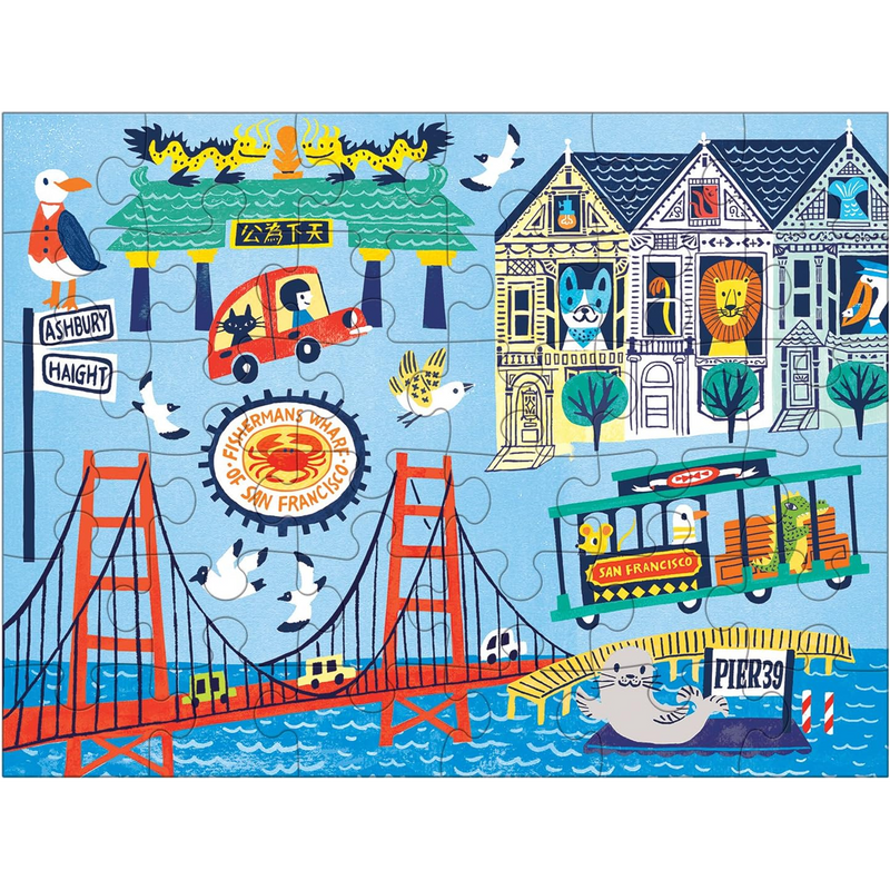 Mudpuppy San Francisco Puzzle to Go, Chronicle Books Mudpuppy San Francisco Puzzle to Go Assembled