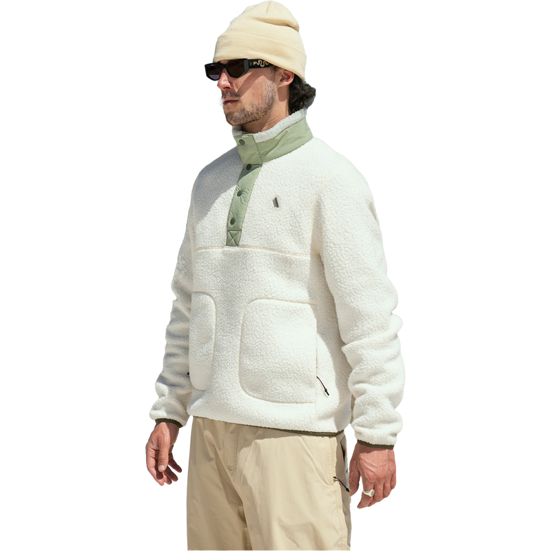 Men's Kenlem Fleece Popover, Armada Men's Kenlem Fleece Popover in Cream/Macha front left