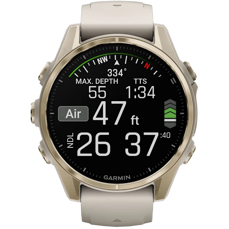 Fenix 8 Sapphire 43mm Amoled - Soft Gold, Garmin Fenix 8 Sapphire 43mm Amoled - Soft Gold time display