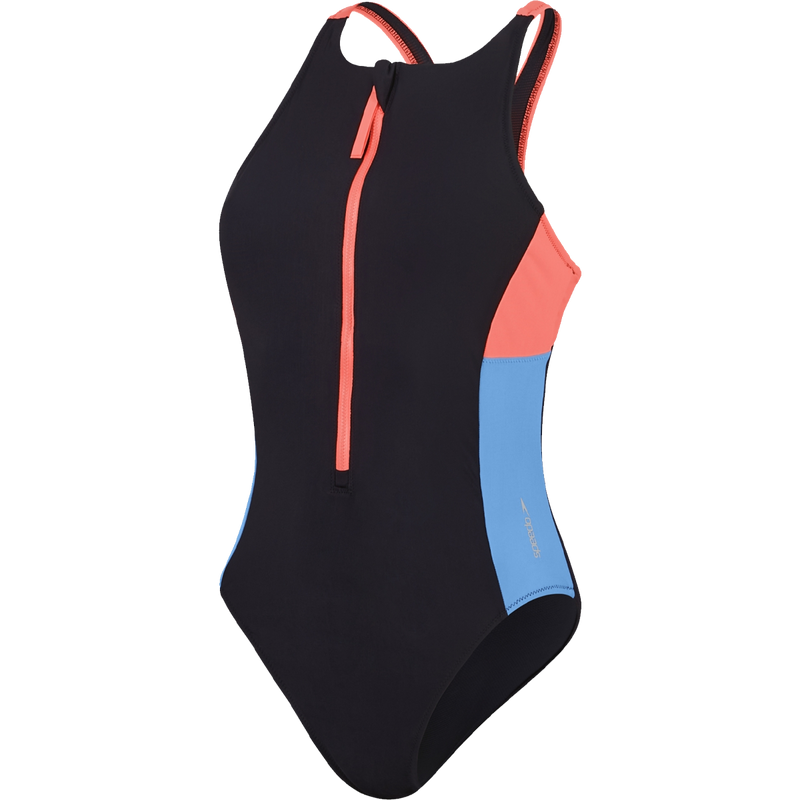 Women's Zip Colorblock One Piece, Featured Image