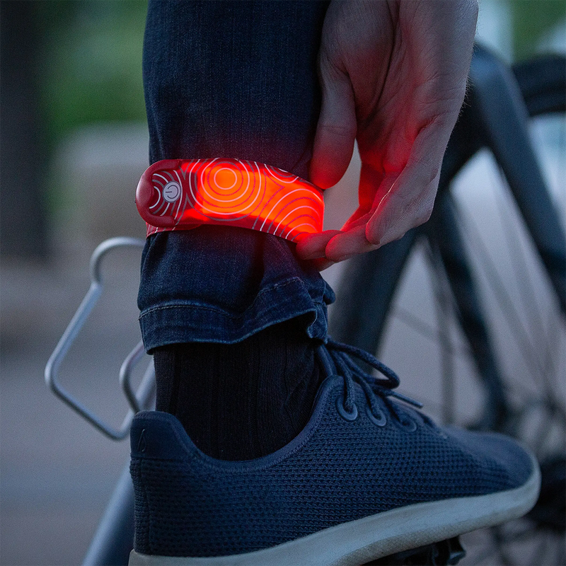 SlapLiT Rechargeable LED Slap Wrap - Red, Nite Ize SlapLiT  Rechargeable LED Slap Wrap in red on model