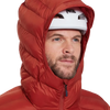 Rab Men's Nebula Pro Jacket hood over helmet