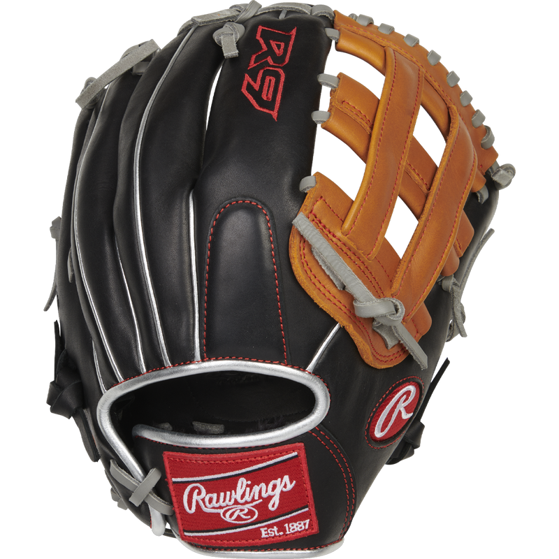R9 ContoUR Outfield - 12" Pro H-Web Left Hand Throw, Rawlings 9 Contour OF - 12" Pro H-Web LHT back 