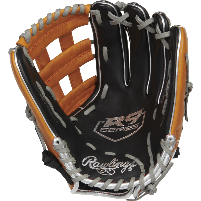R9 ContoUR Outfield - 12" Pro H-Web Left Hand Throw, Rawlings 9 Contour OF - 12" Pro H-Web LHT palm