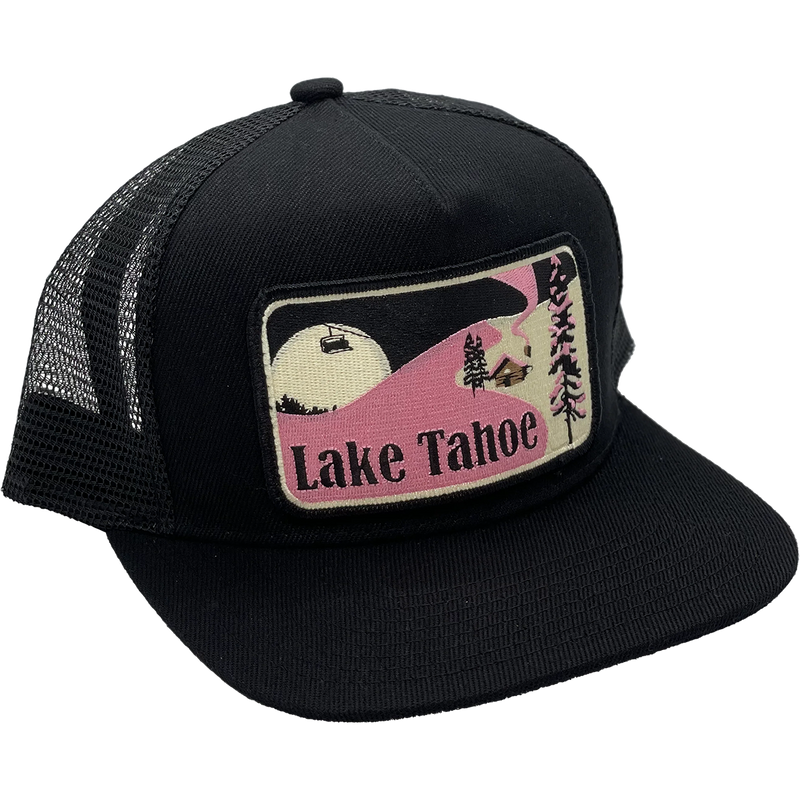 Lake Tahoe Winter Scene Trucker, Bart Bridge Lake Tahoe Winter Scene Trucker in Black front right