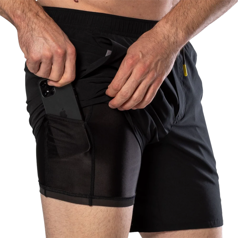 Men's Essential Shorts 7 inch 2.0, Nathan Men's Essential Shorts 7 inch 2.0 in Black right pocket