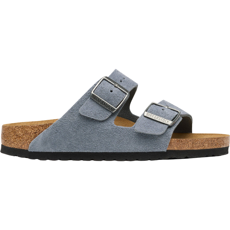 Women's Arizona Suede, Birkenstock Women's Arizona Suede in Stone Blue right profile