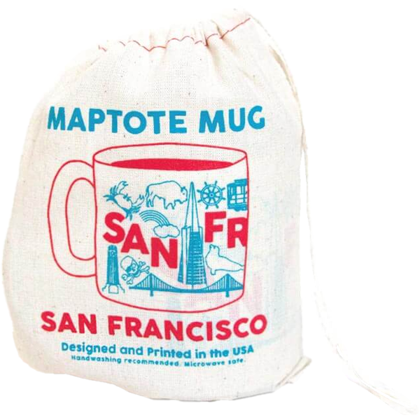San Francisco Mug, Maptote San Francisco Mug muslin bag