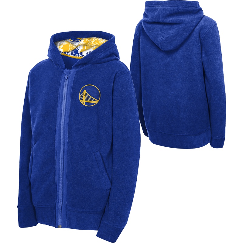 Youth Warriors Key Line Sherpa Full Zip Fleece, Outerstuff Youth Warriors Key Line Sherpa Fleece front and back