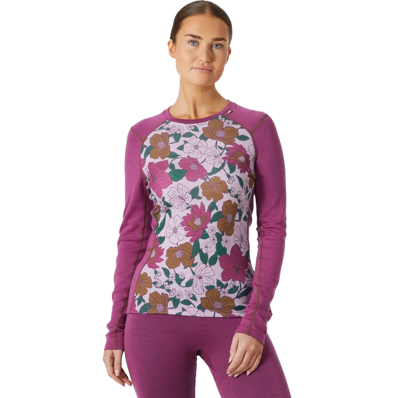 Women's LIFA Merino Midweight Graphic Crew, Helly Hansen Women's LIFA Merino Midweight Graphic Crew front