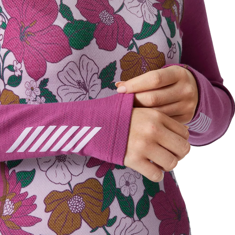 Women's LIFA Merino Midweight Graphic Crew, Helly Hansen Women's LIFA Merino Midweight Graphic Crew cuff