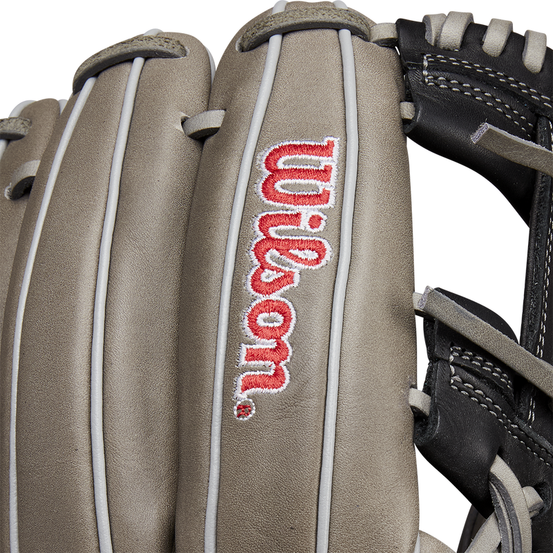 A1000 1787 Infield 11.75" H-Web, Wilson A1000 1787 Infield 11.75" H-Web 2025 in Steeled Grey Red White logo